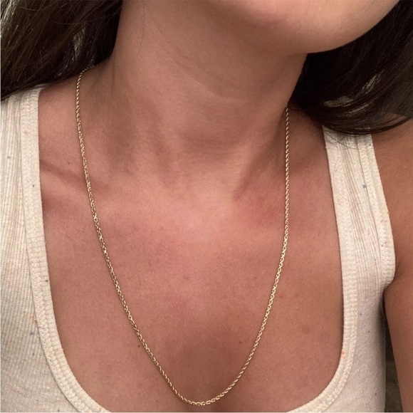14K YELLOW GOLD CLASSIC ROPE CHAIN NECKLACE 24” - Picture 4 of 10